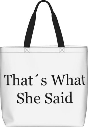 Generic Women Handbag Thats What She Said Women Tote Bag Folding Print Shopping Bags, For Christmas, School, Daily, Wedding, Holiday