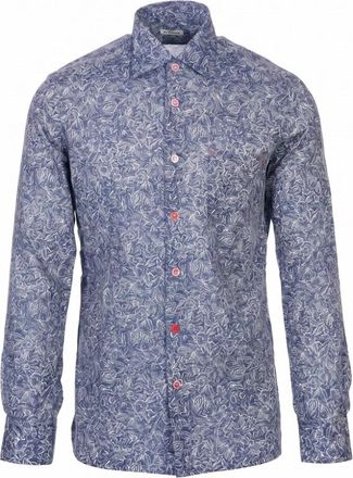 Kiton Casual Shirts - Heren - Casual Overhemden - Blauw - XL - Overhemden