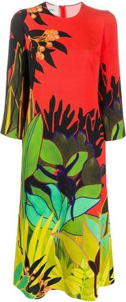 Valentino Garavani Monkey Forest Print Midi Dress