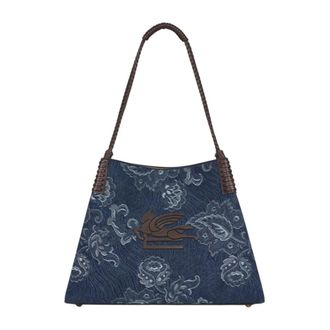 Etro Etro, Tote Bags, female, Blue, Size: ONE SIZE Polyester bags in cotton composition