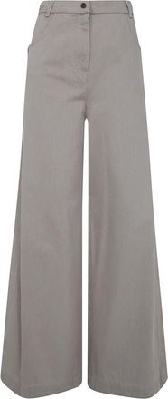 Max Mara Cotton Bull Oversized Jeans - Dames - Wijde Broeken - Grijs - 3XS - Katoen - Broeken