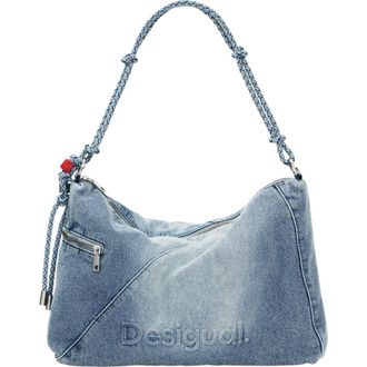 Desigual Logo Embossed Denim Shoulder Bag in Light Blue at Nordstrom