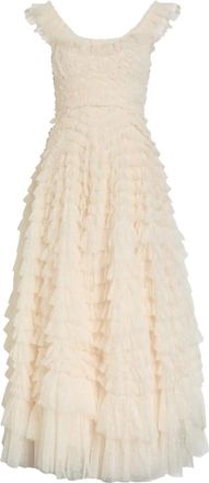 Needle & Thread Abito lungo Hattie con ruches - Toni neutri