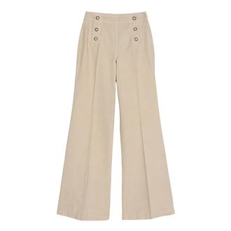 Twinset Wide Trousers, female, Beige, Size: W28 Wide Leg Trousers