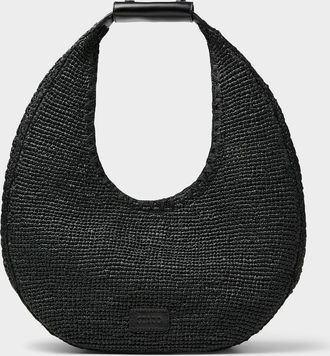 Staud Womens Moon crocheted raffia large shoulder bag