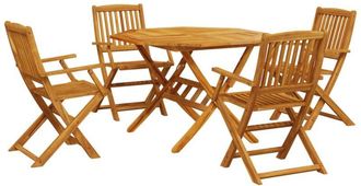 vidaXL Vidaxl - Set De Comedor De Jard&iacute;n Plegable 5 Pzas Madera Maciza Acacia