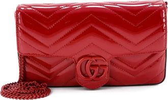 Gucci GG Marmont Flap Bag Matelasse Patent Mini crossbody bag - Rood