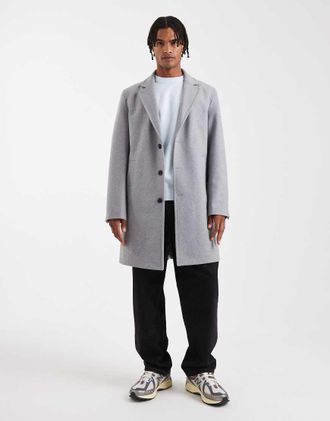 Jack & Jones Cappotto grigio in misto lana