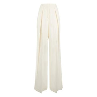 Alberta Ferretti Loose High-Waisted Trousers - female - Alberta Ferretti - Wide Trousers - White - XL - Trousers
