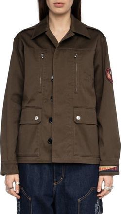 Zadig&Voltaire Cotton Twill Utility Jacket in Moss at Nordstrom, Size X-Small