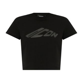Dsquared2 T-Shirts, female, Black, Size: 2XS T-shirt with Printed Logo