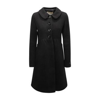 Emma & Gaia Single-Breasted Coats, female, Black, Size: L N0264 Cappotto WO Knitted Coat