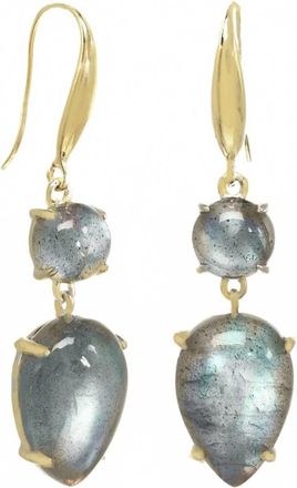 Rachel Reinhardt Jewelry Womens Labradorite Bezel Drop Earrings In Blue