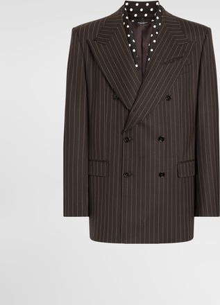 Dolce & Gabbana Double-breasted Pinstriped Wool Jacket - Man Suits And Blazers Multi-colored Wool 48