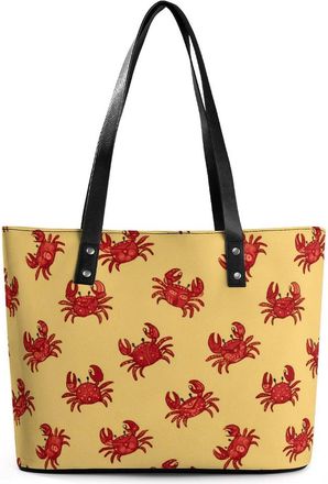 Generic Crabs Print Tote Bags for Women Cute Shoulder Purses Handbags
