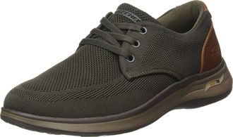 Skechers Mens Arch Fit Darlo Weedon Sneaker, Olive Brown Knitted Mesh/Synthetic, 10 UK