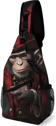 Generic Magician Monkey Unisex Shoulder Bags Casual Crossbody Chest Bag Sling Backpack for Hiking Cycling Travel