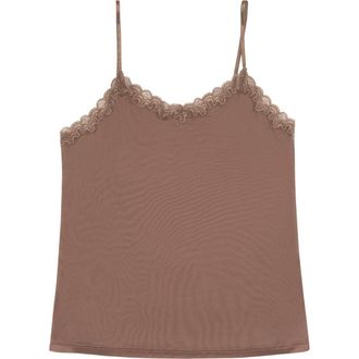 Uwila Warrior Soft Silk Lace Trim Camisole in Toffee at Nordstrom, Size 3X-Large