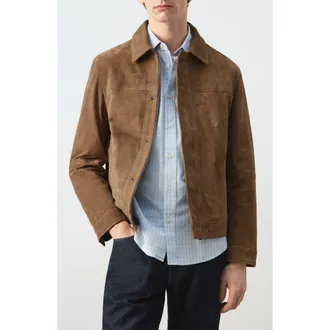 Mango Suede Jacket in Cognac at Nordstrom, Size Medium