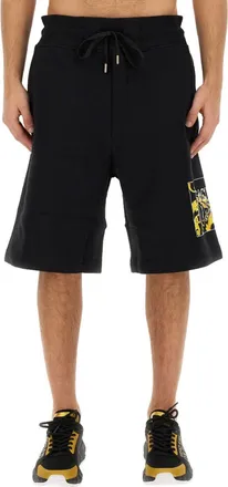 Versace Jeans Couture Black Graphic Shorts