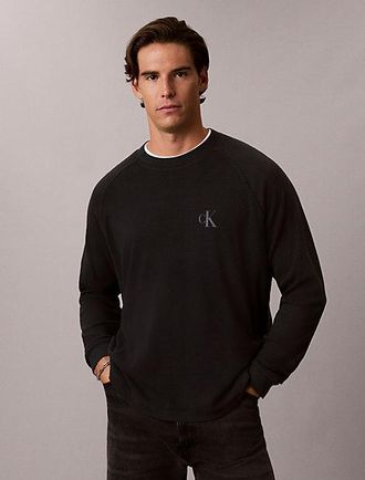 Calvin Klein Camiseta De Manga Larga De Punto Gofrado
