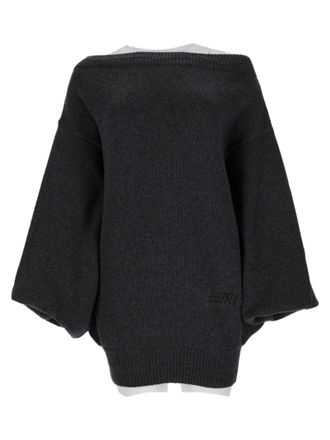Maison Margiela Relaxed Fit Knitted Sweater With Balloon Sleeves