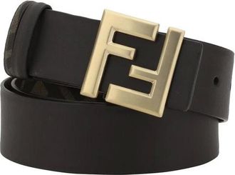 Fendi Belts, male, Black, Size: 90 CM Reversible Logo Belt