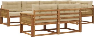 vidaXL Conjunto De Sof&aacute;s De Exterior 8 Uds. Natural Y Beige Vidaxl
