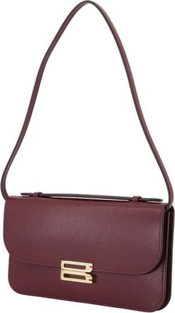 Victoria Beckham Womens Midi Dorian Pochette Shoulder Bag Burgundy Calfskin
