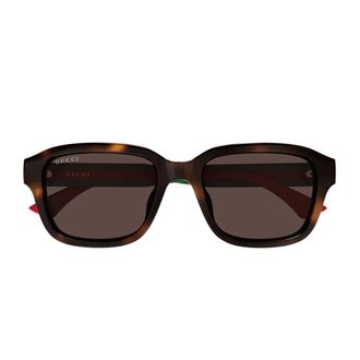 Gucci New Pop Web Zonnebril - Heren - Zonnebrillen - Bruin - 55 MM - Nylon - Accessoires