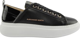 Alexander Smith Stijlvolle zwarte sneakers voor heren - Dames - Veterschoenen - Zwart - 36 EU - Schoenen