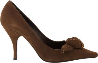 Prada Pumps met puntige neus en instapmodel - Dames - Schoenen - Bruin - Maat: 40 EU Leer
