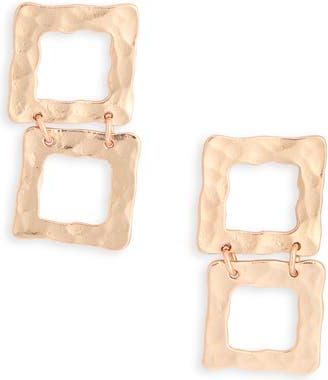 Karine Sultan Two Tier Square Drop Earrings in Rose Gold at Nordstrom Rack
