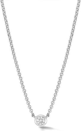 Dower & Hall White Sapphire Round Dewdrop Pendant in Sterling Silver at Nordstrom, Size 18