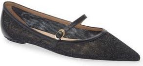 Stuart Weitzman Emilia Mary Jane Flat in Patent Black at Nordstrom Rack, Size 5.5
