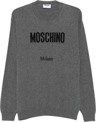 Moschino Grijze Sweaters voor Mannen - Heren - Ronde hals truien - Grijs - XL - Truien & Vesten