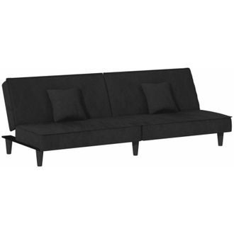 vidaXL Sof&aacute; Cama De Terciopelo Negro Vidaxl