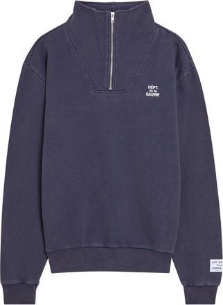 Gallery Dept. Logo Half-zip Cotton Sweatshirt - Navy - XL