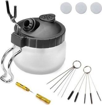 OEM Kit De Limpieza De Pistolas Pulverizadoras De 4 Piezas, Lata De Limpieza Con Filtro De Aire Y Soporte, Aguja De Limpieza De Boquillas, 5 Cepillos, 5 A