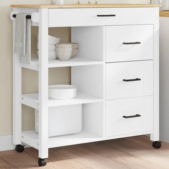 vidaXL Carrito De Cocina Monza Madera Maciza De Pino 84x40x88,5 Cm Vidaxl