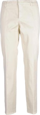 Dondup Beige Stretch Cotton Zip Spiritissimo Formal Pants