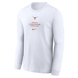 Nike Texas Sideline Nike Mens Dri-FIT College Long-Sleeve T-Shirt in White | 02EW10ATXE-LDX