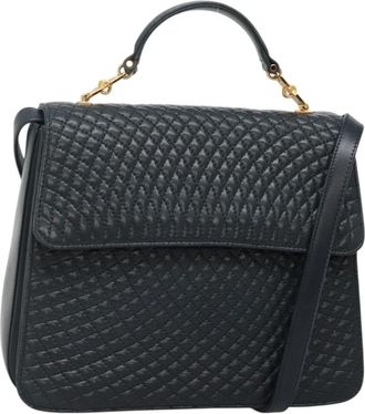 Bally Vintage Quilted Leather Leather Handbag (Pre-Owned)