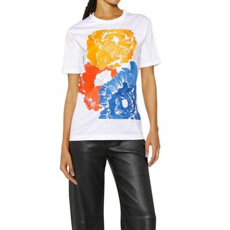 Ferragamo Floral-Printed Cotton T-shirt - White