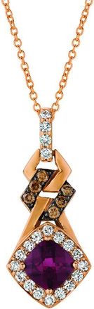 Le Vian 14K Rose Gold 1.27 Ct. Tw. Diamond & Rhodolite Pendant