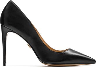 Kazar Zwarte stilettos van graanleer. Dit product valt groot uit. - Dames - Pumps - Zwart - 41 EU - Leer - Schoenen