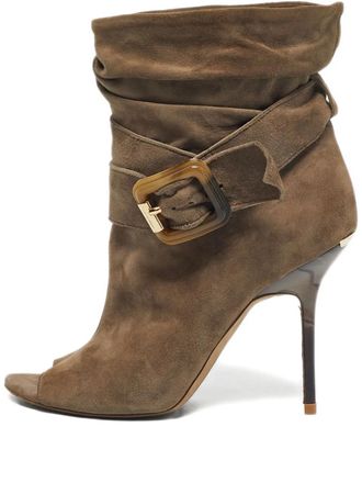 Burberry Open-toe buckle boots - Brown