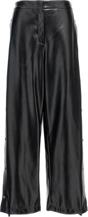 Stella McCartney Alter Mat Broeken - Dames - Wijde Broeken - Zwart - 2XS - Leer - Broeken
