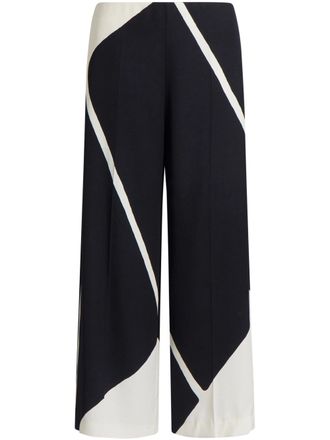 Alberta Ferretti Wide-leg Trousers with Bold Geometric Pattern
