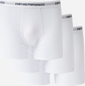 Emporio Armani Mens Emporio Armani 3-Pack Mens Boxers with Logo Waistband EM000261-AF14132-M0066 - White/White/White - Size: 35/34/32/9.5/13/12.5/12/11.5/11/9/16/15
